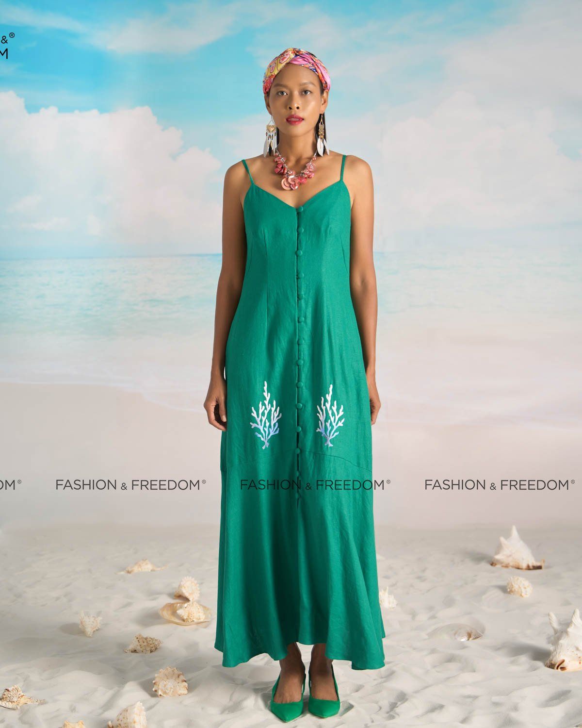 Đầm Linen Xanh Bright And Shine