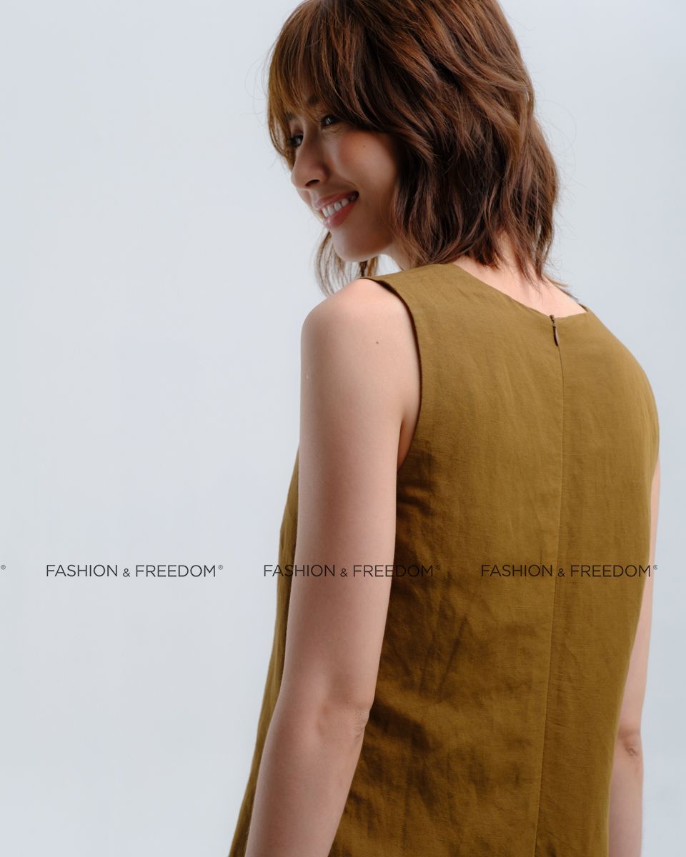 Đầm Linen Nâu After SunSet