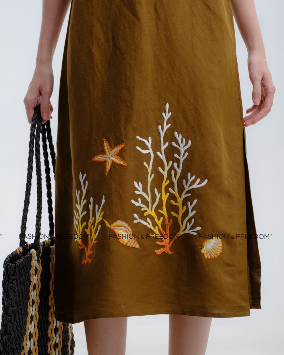 Đầm Linen Nâu After SunSet