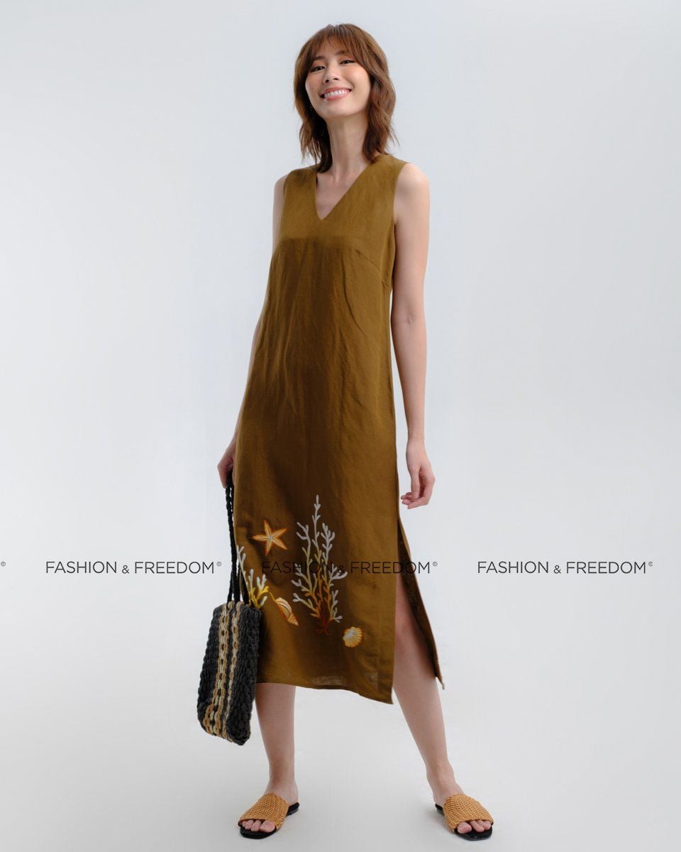 Đầm Linen Nâu After SunSet