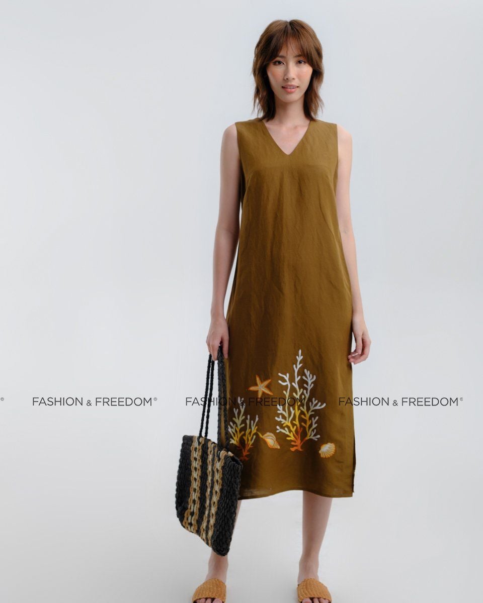 Đầm Linen Nâu After SunSet