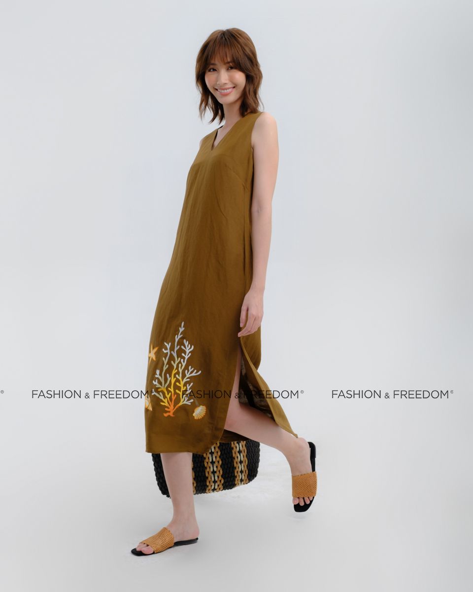 Đầm Linen Nâu After SunSet