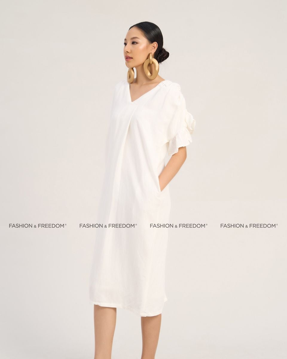 Đầm Trắng Linen Becoming Unveil
