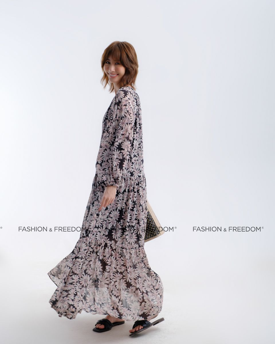 Đầm Voan Đen Trắng Hương Mùa Hè