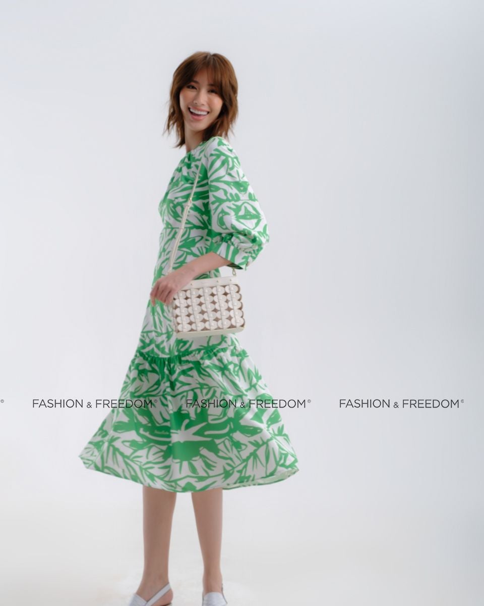 Đầm Lụa Trắng Xanh Hương Mùa Hè