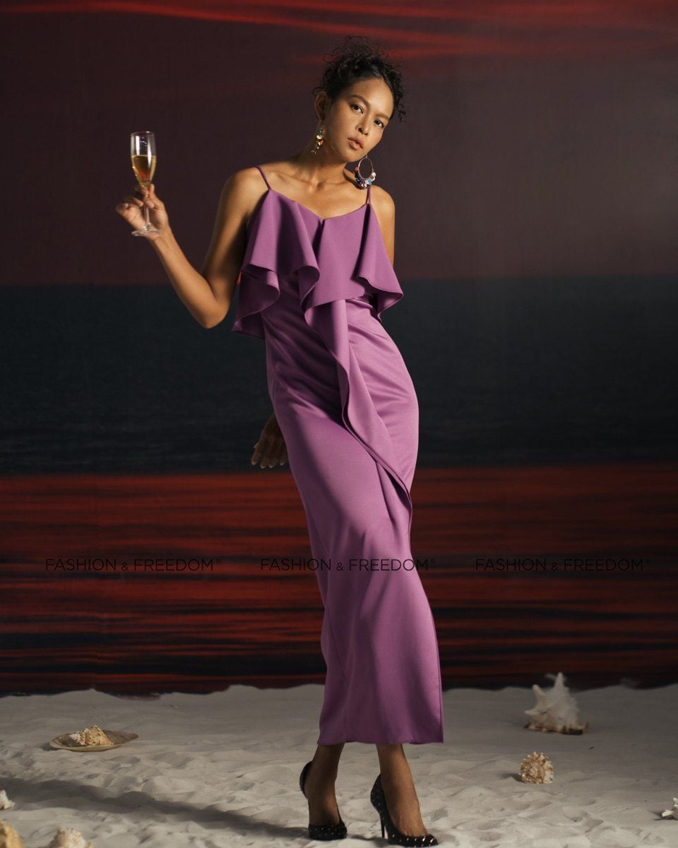 Đầm Lụa Tím Summer Get Away