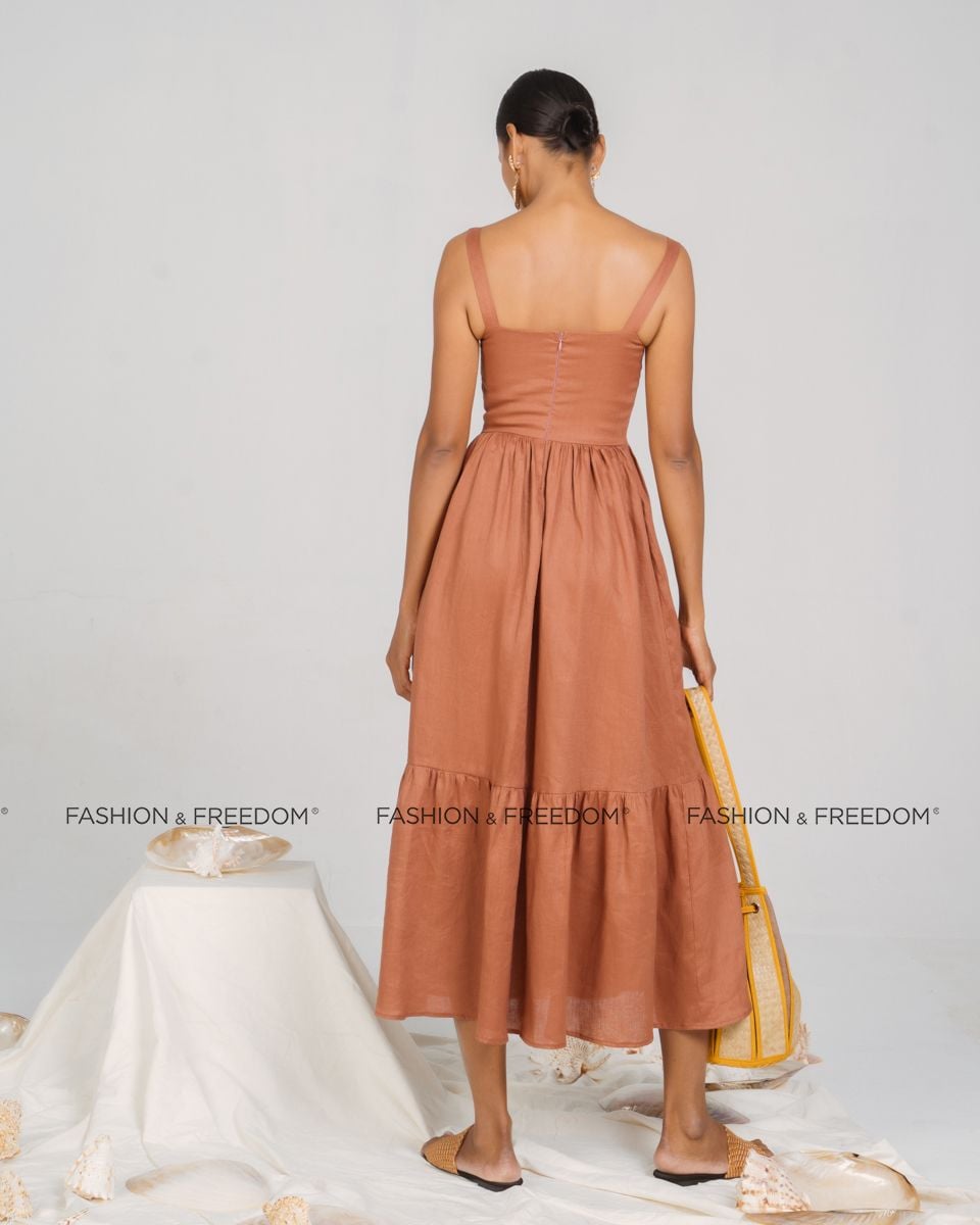 Đầm Linen Nâu New Linen New Horizon