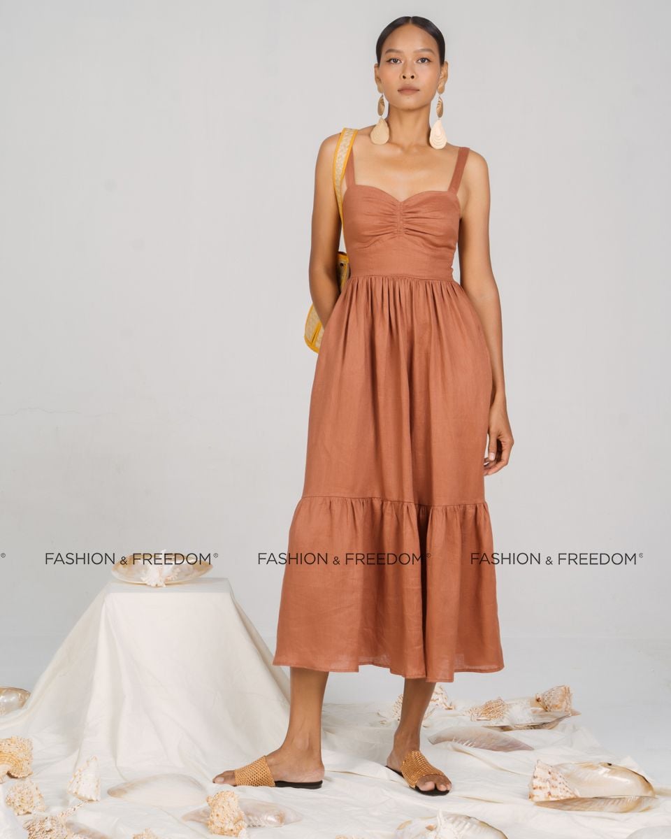 Đầm Linen Nâu New Linen New Horizon