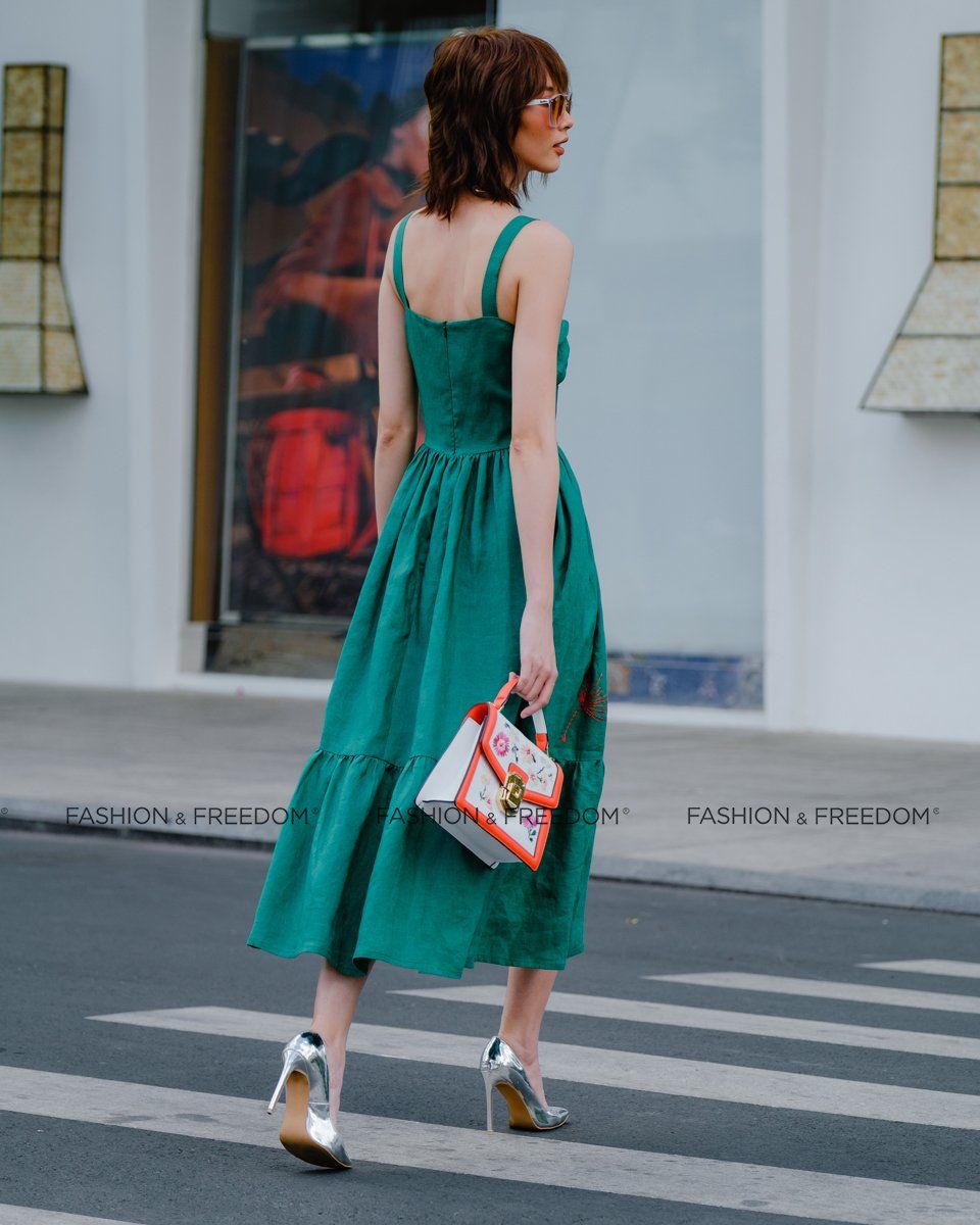 Đầm Linen Xanh Lá Hương Mùa Hè