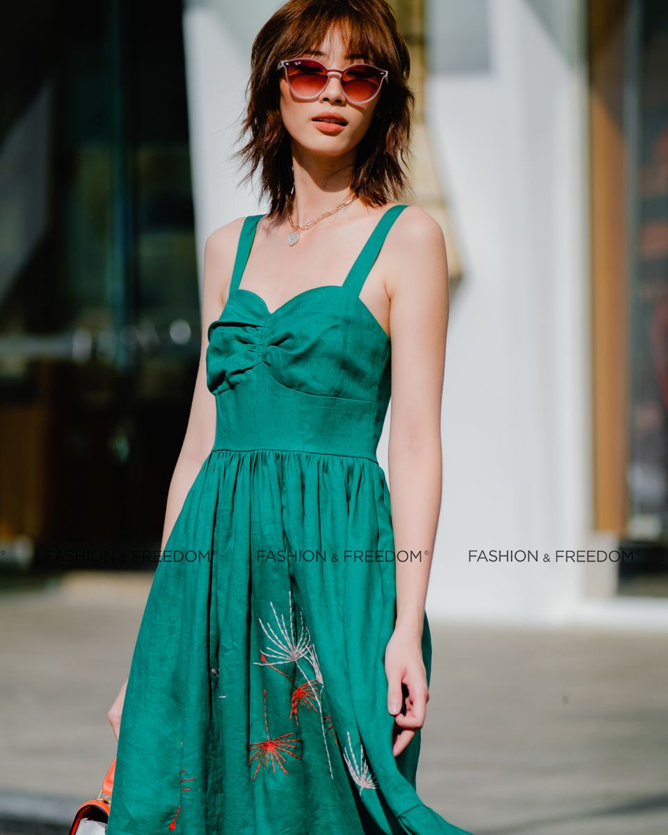 Đầm Linen Xanh Lá Hương Mùa Hè