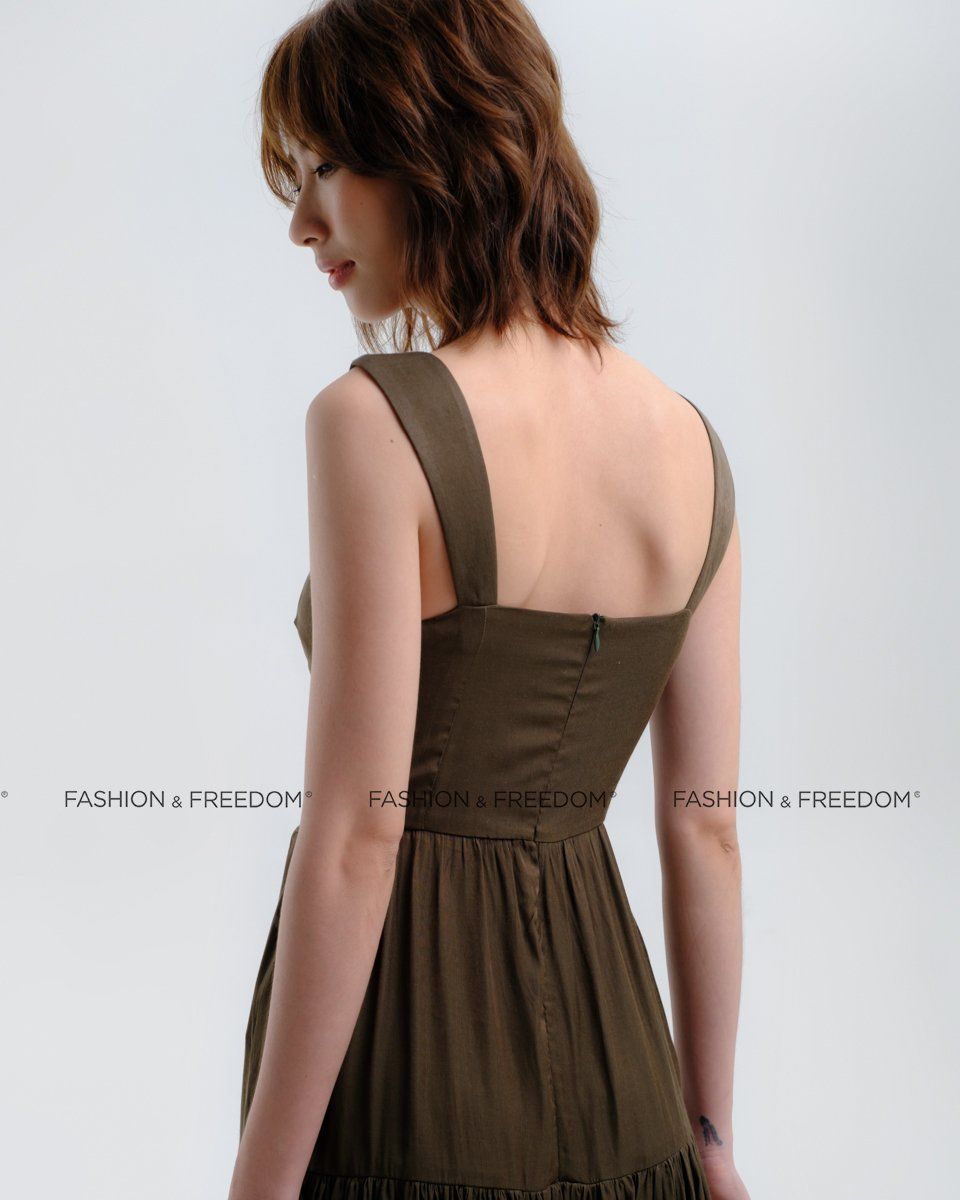 Đầm Lụa Xanh Rêu Hương Mùa Hè