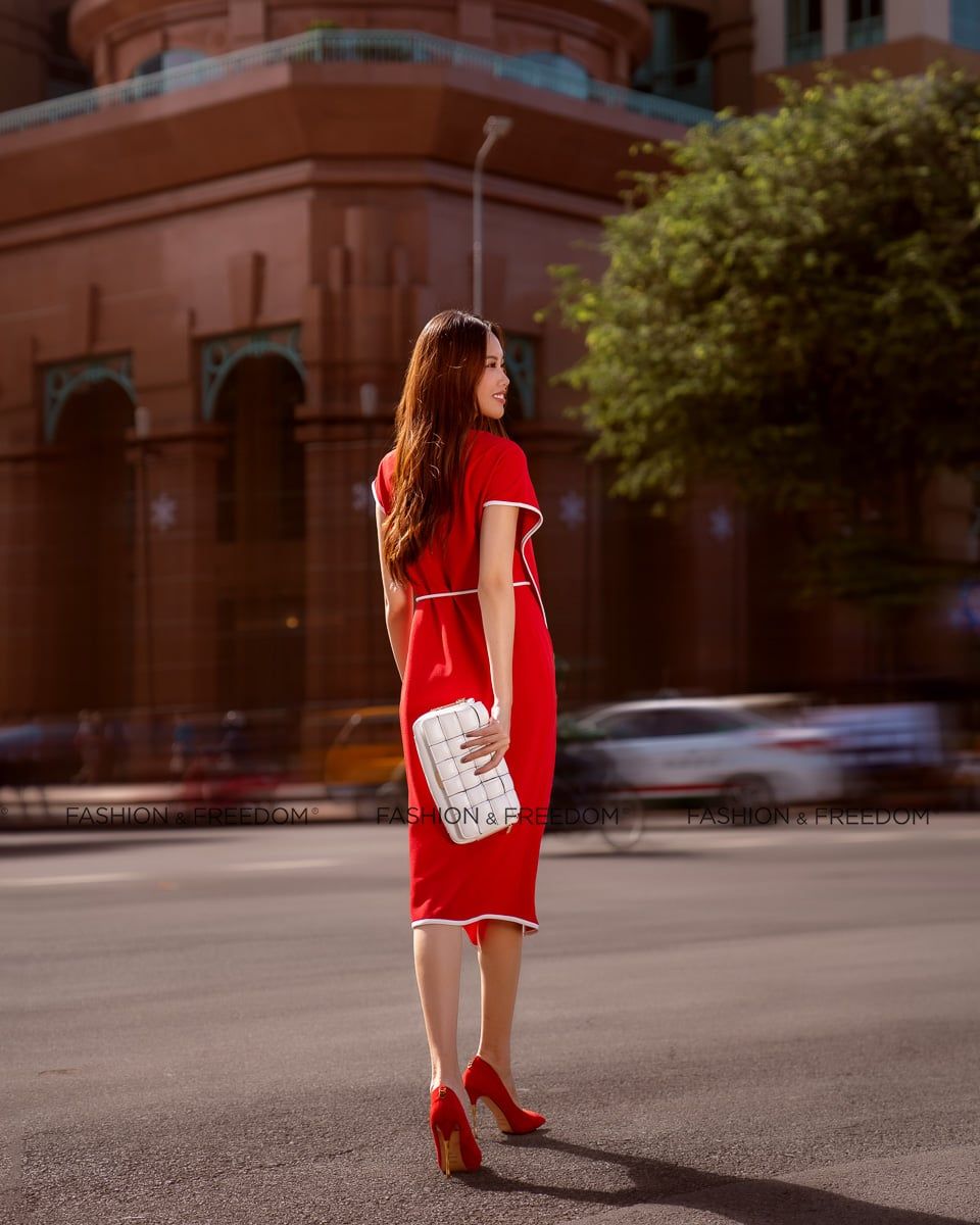 Đầm Lụa Viscose Đỏ City Girls