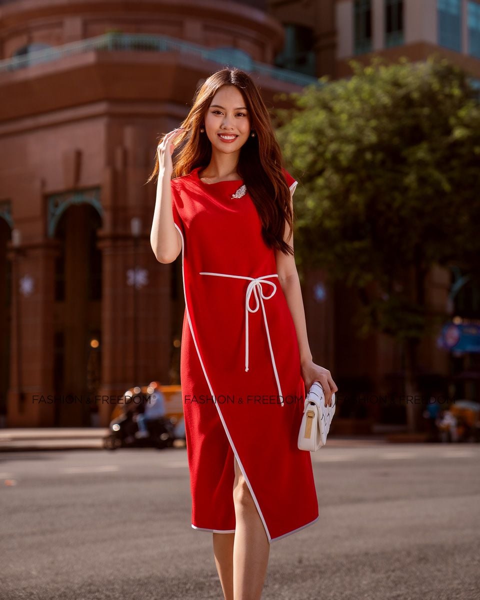 Đầm Lụa Viscose Đỏ City Girls