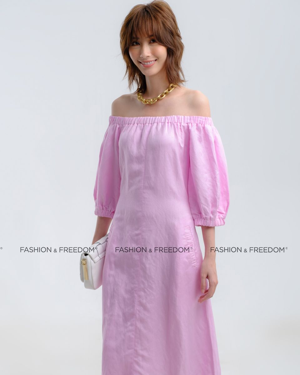 Đầm Linen Hồng Hương Mùa Hè