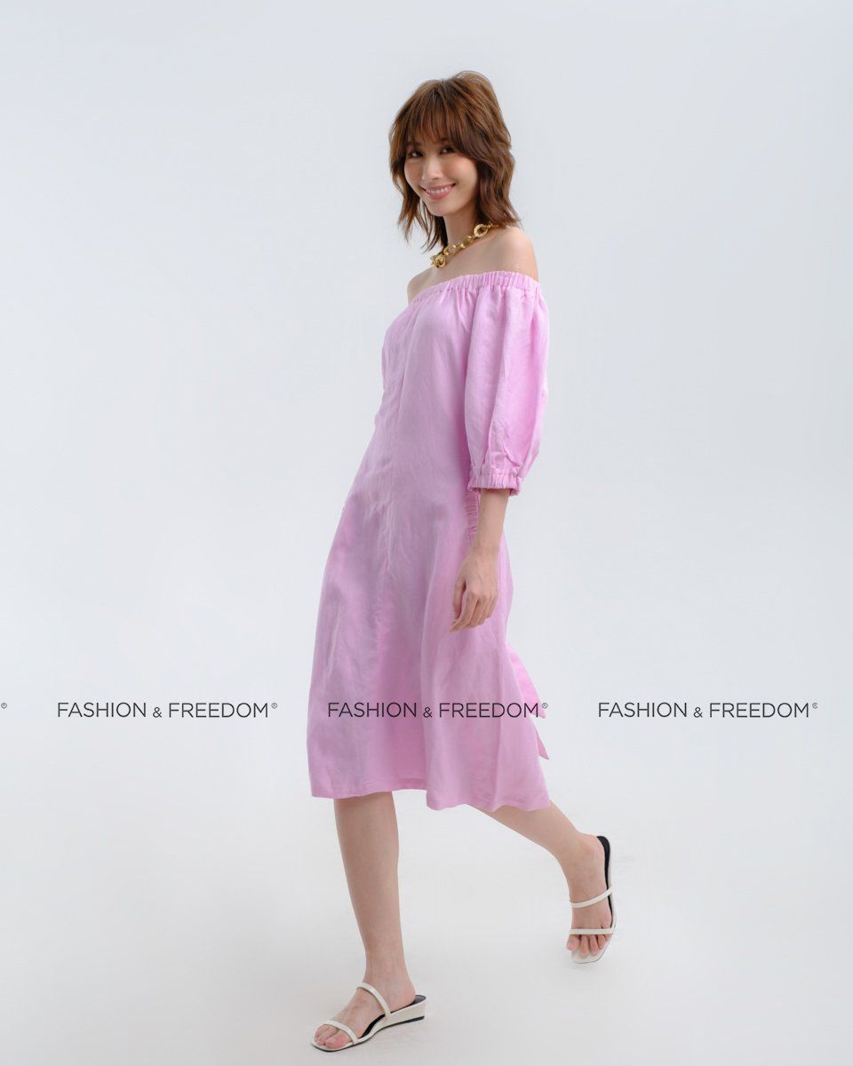 Đầm Linen Hồng Hương Mùa Hè