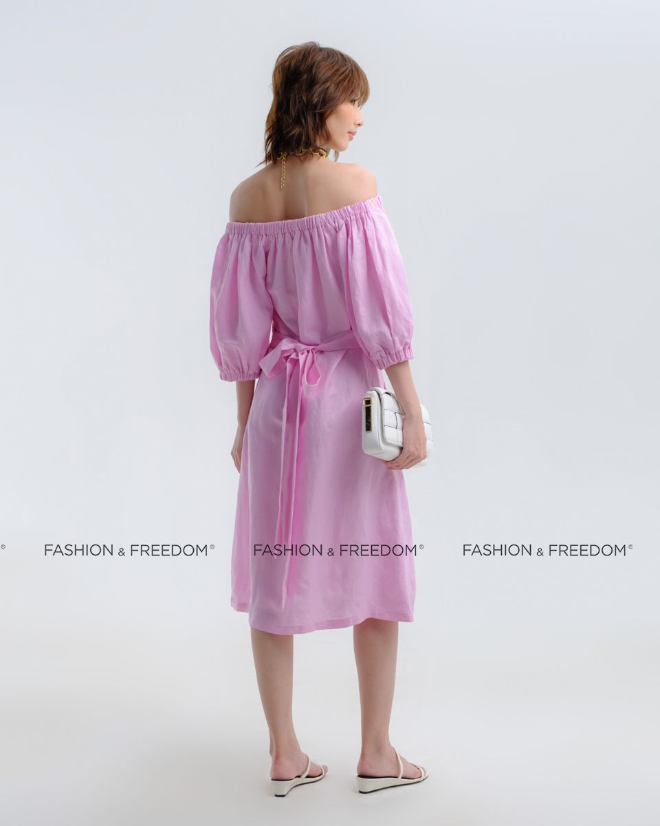 Đầm Linen Hồng Hương Mùa Hè