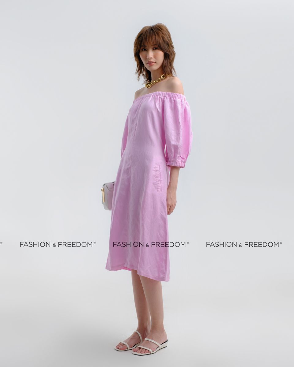Đầm Linen Hồng Hương Mùa Hè