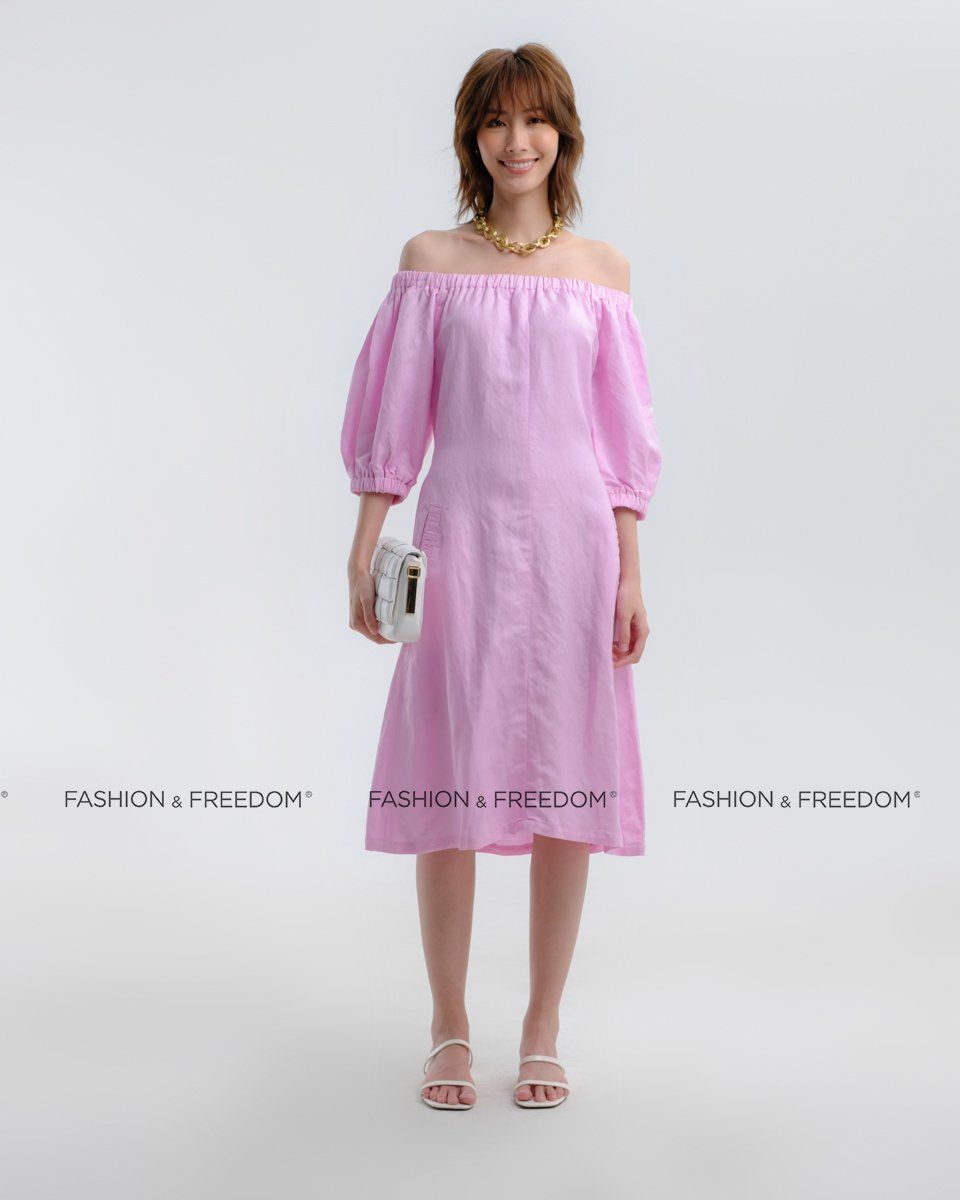 Đầm Linen Hồng Hương Mùa Hè