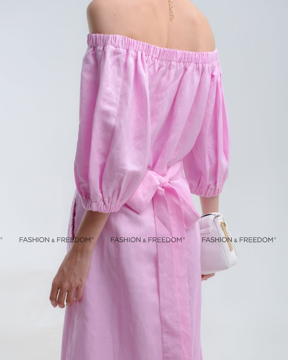 Đầm Linen Hồng Hương Mùa Hè