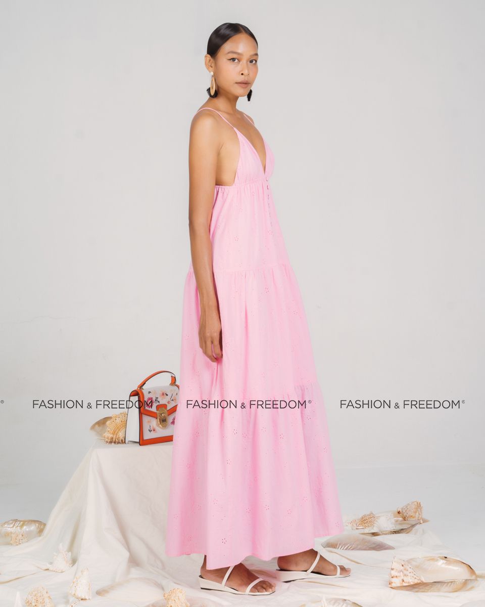 Đầm Cotton Hồng New Linen New Horizon