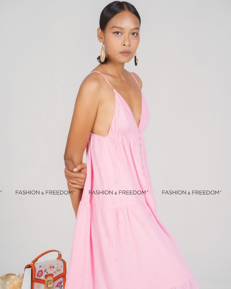 Đầm Cotton Hồng New Linen New Horizon