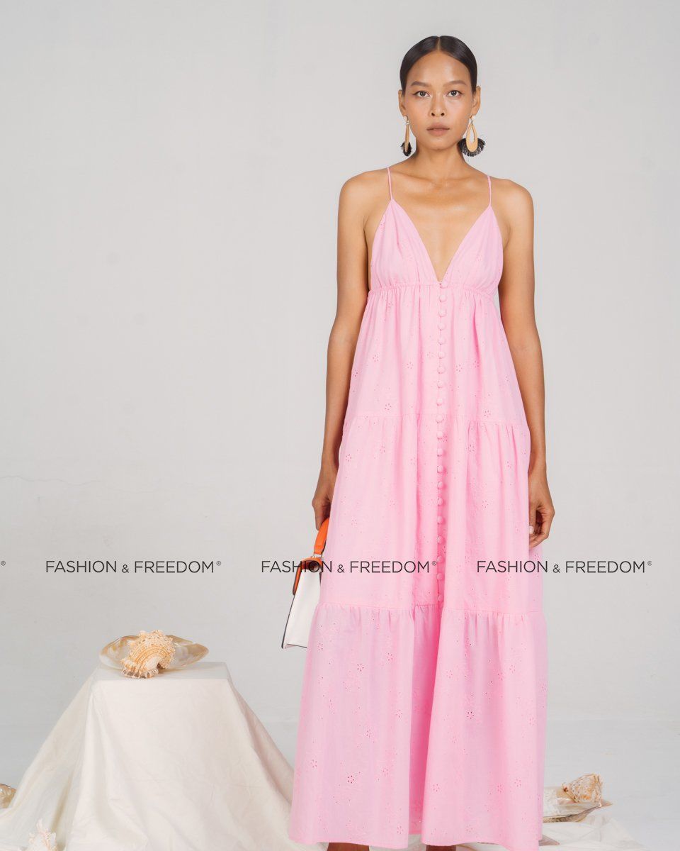 Đầm Cotton Hồng New Linen New Horizon