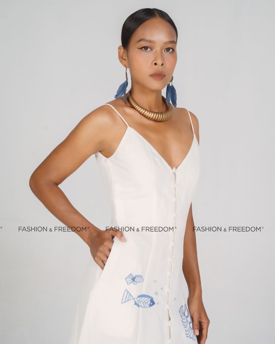 Đầm Linen Trắng New Linen New Horizon