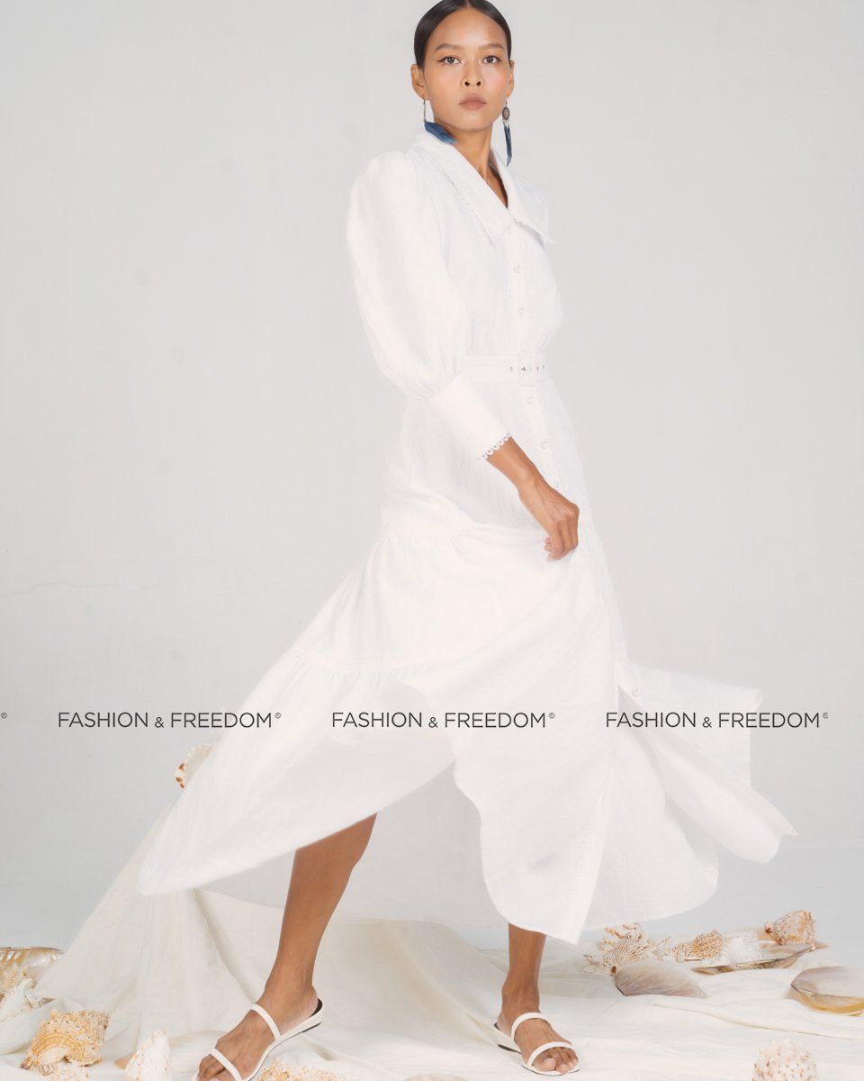 Đầm Linen Trắng New Linen New Horizon