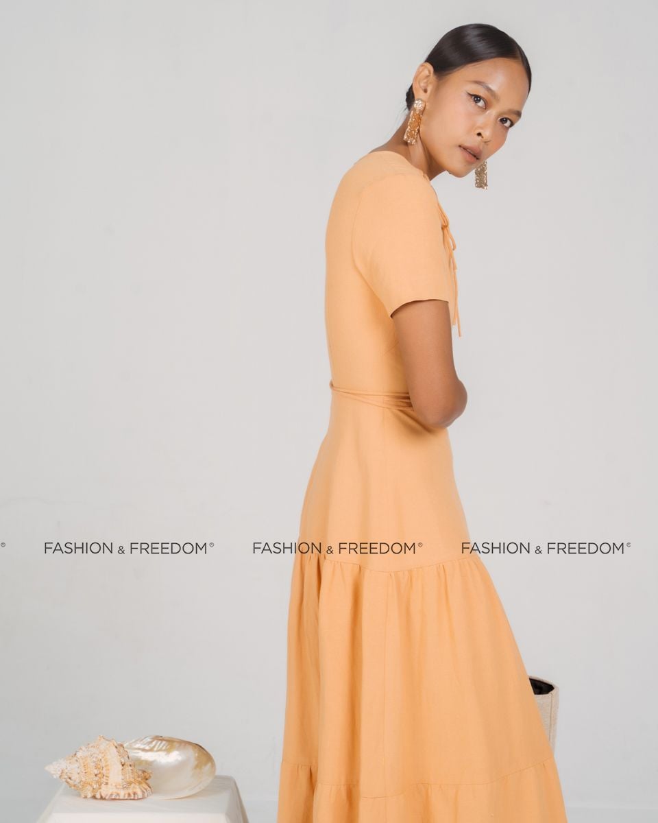 Đầm Linen Cam New Linen New Horizon