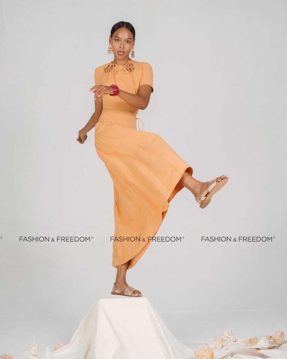 Đầm Linen Cam New Linen New Horizon