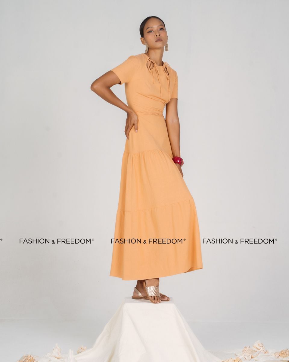 Đầm Linen Cam New Linen New Horizon