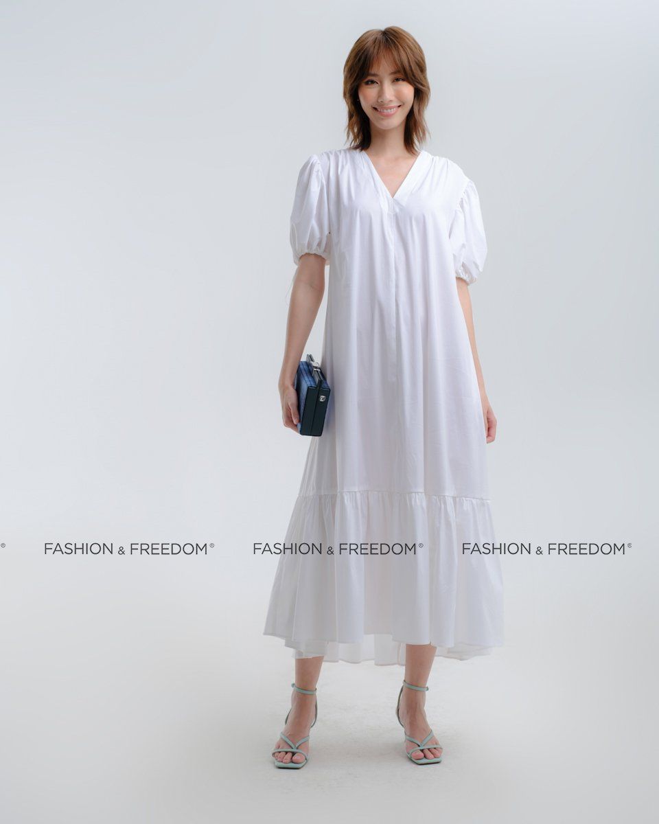 Đầm Cotton Trắng Chocola Fall In Love