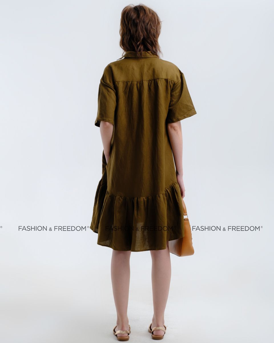 Đầm Linen Nâu Vàng Hương Mùa Hè