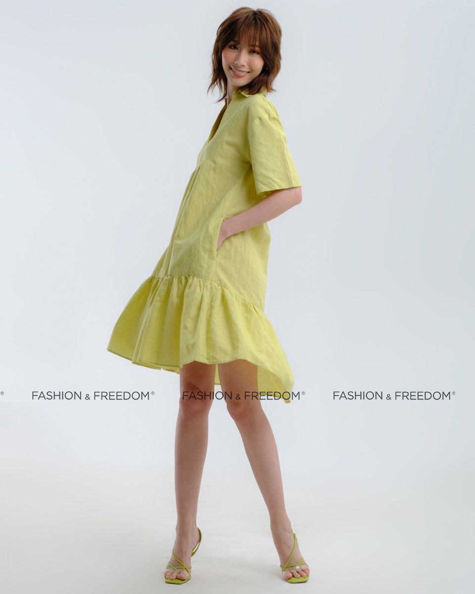 Đầm Linen Xanh Cốm Hương Mùa Hè