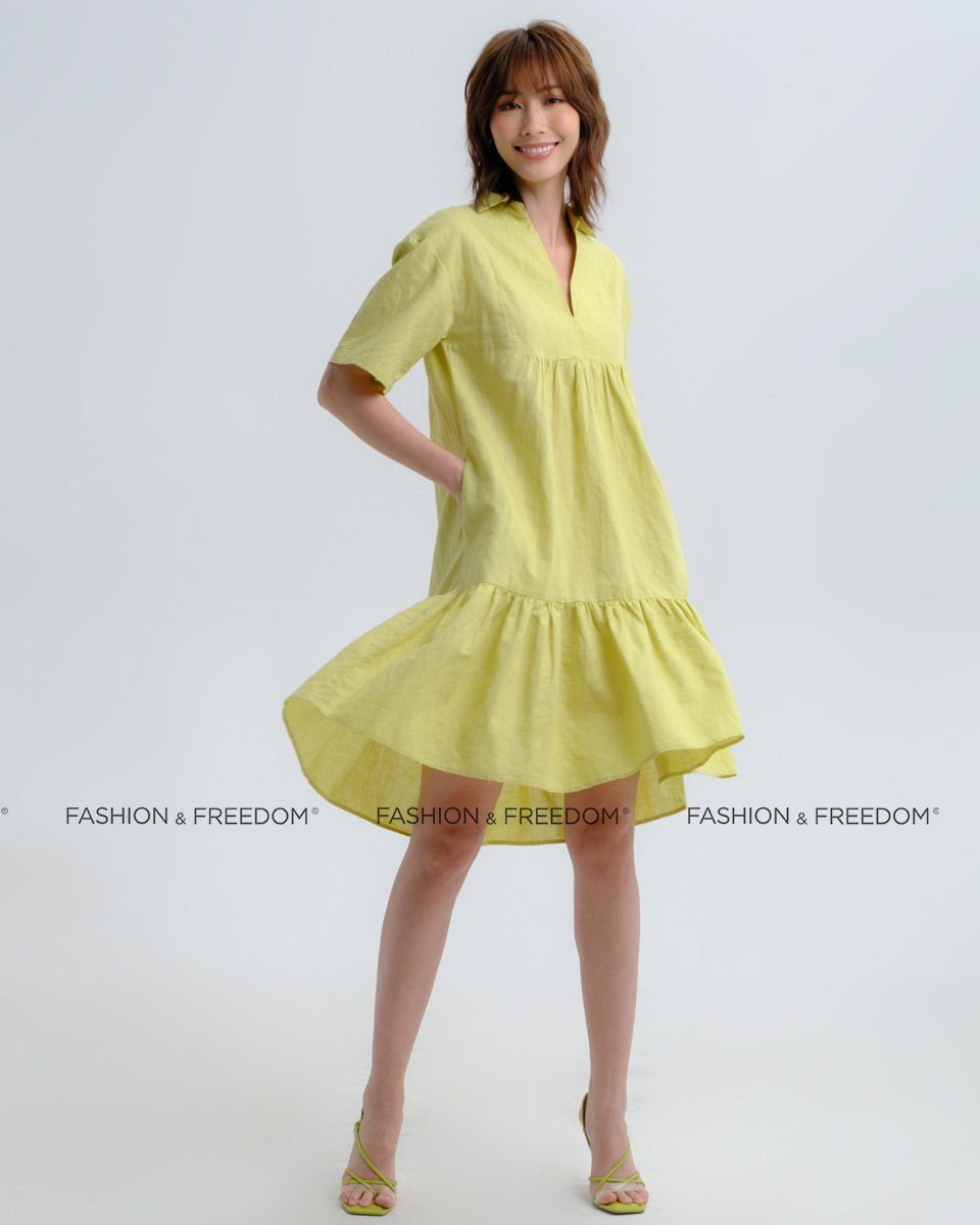 Đầm Linen Xanh Cốm Hương Mùa Hè