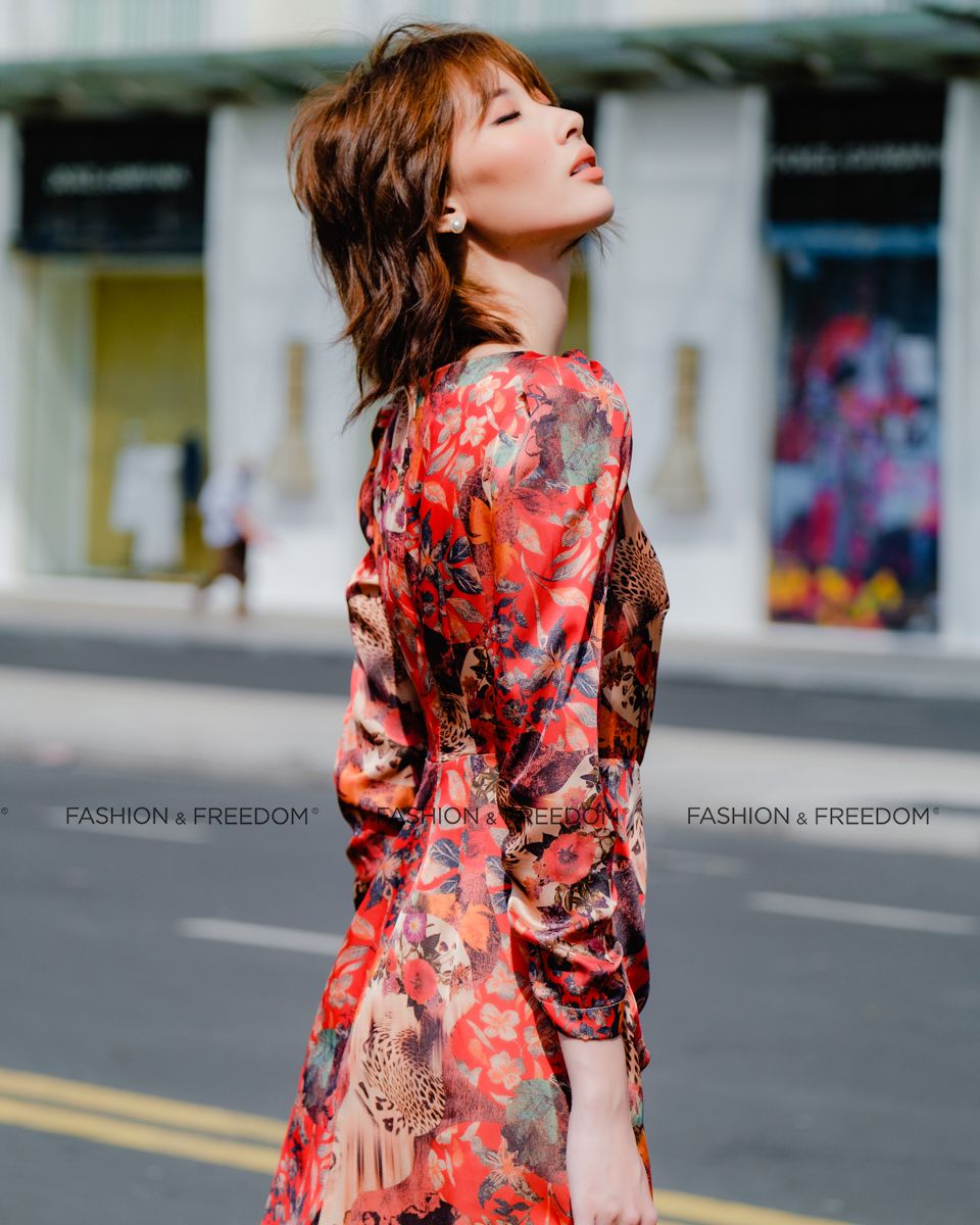 Đầm Lụa Đỏ Hương Mùa Hè