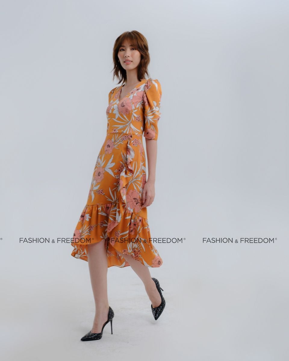 Đầm Lụa Cam Hoa Hương Mùa Hè