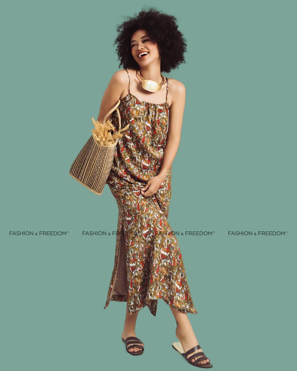 Đầm Lụa  Nữ Nâu Đỏ Sắc Màu Tự Do