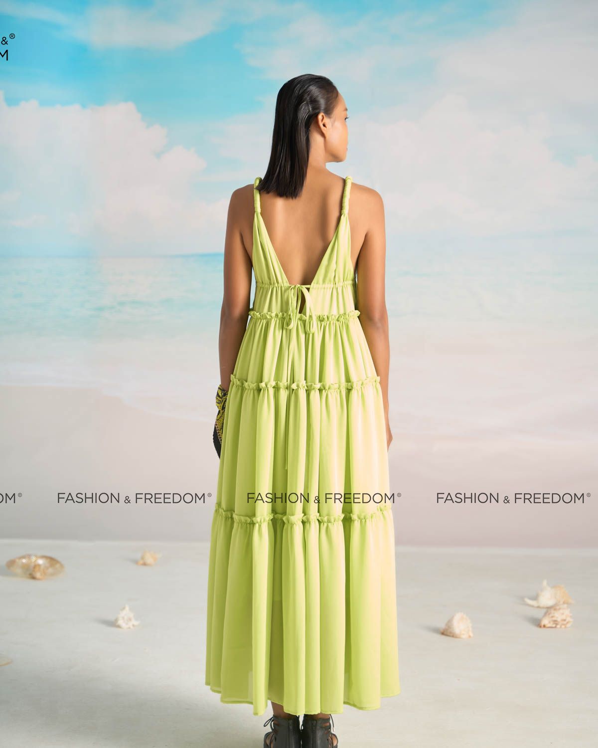 Đầm Lụa Xanh Cốm Bright And Shine