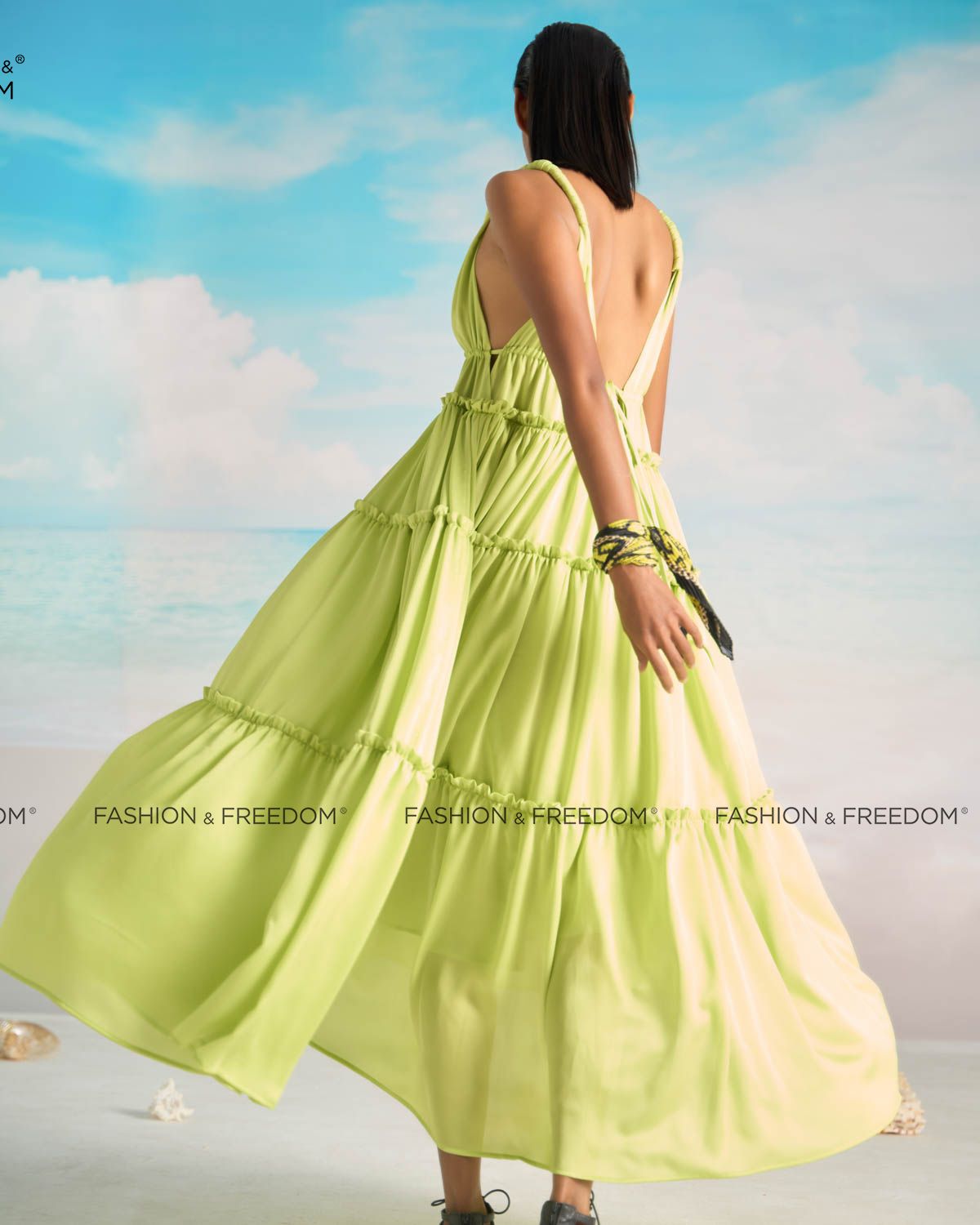 Đầm Lụa Xanh Cốm Bright And Shine