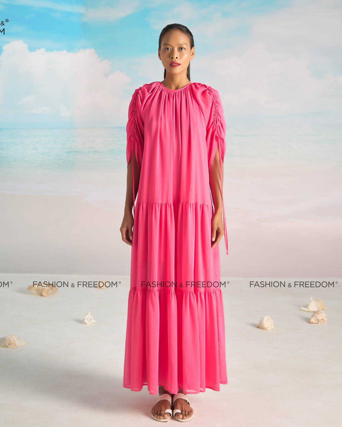 Đầm Voan Hồng Sen Bright And Shine