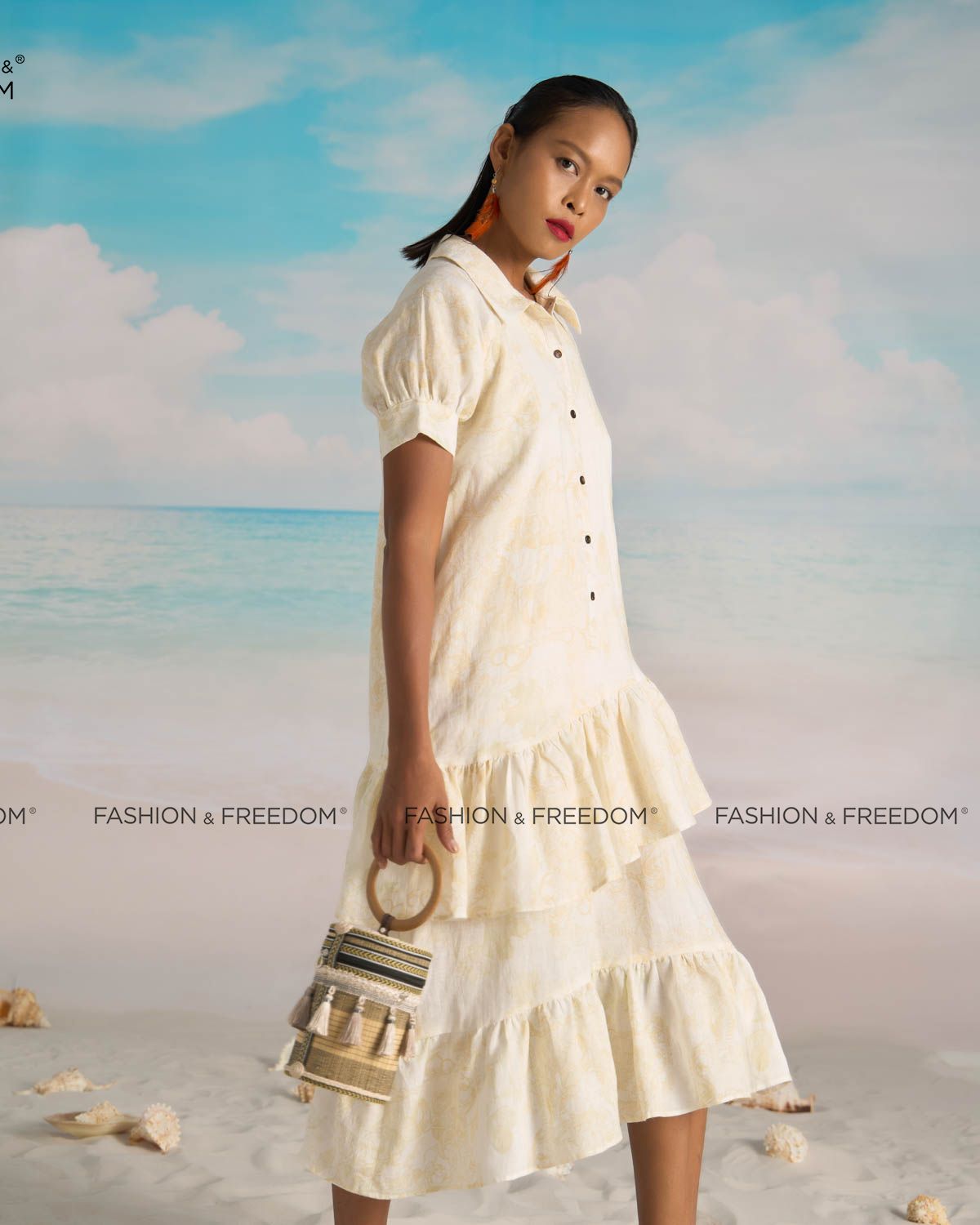 Đầm Linen Kem Vàng Bright And Shine