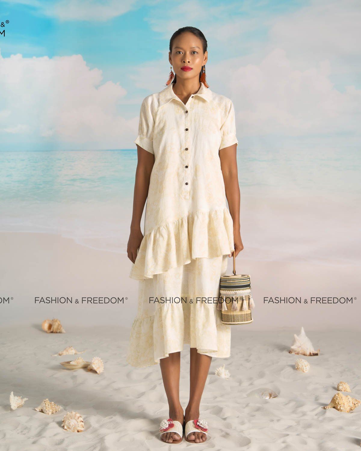 Đầm Linen Kem Vàng Bright And Shine