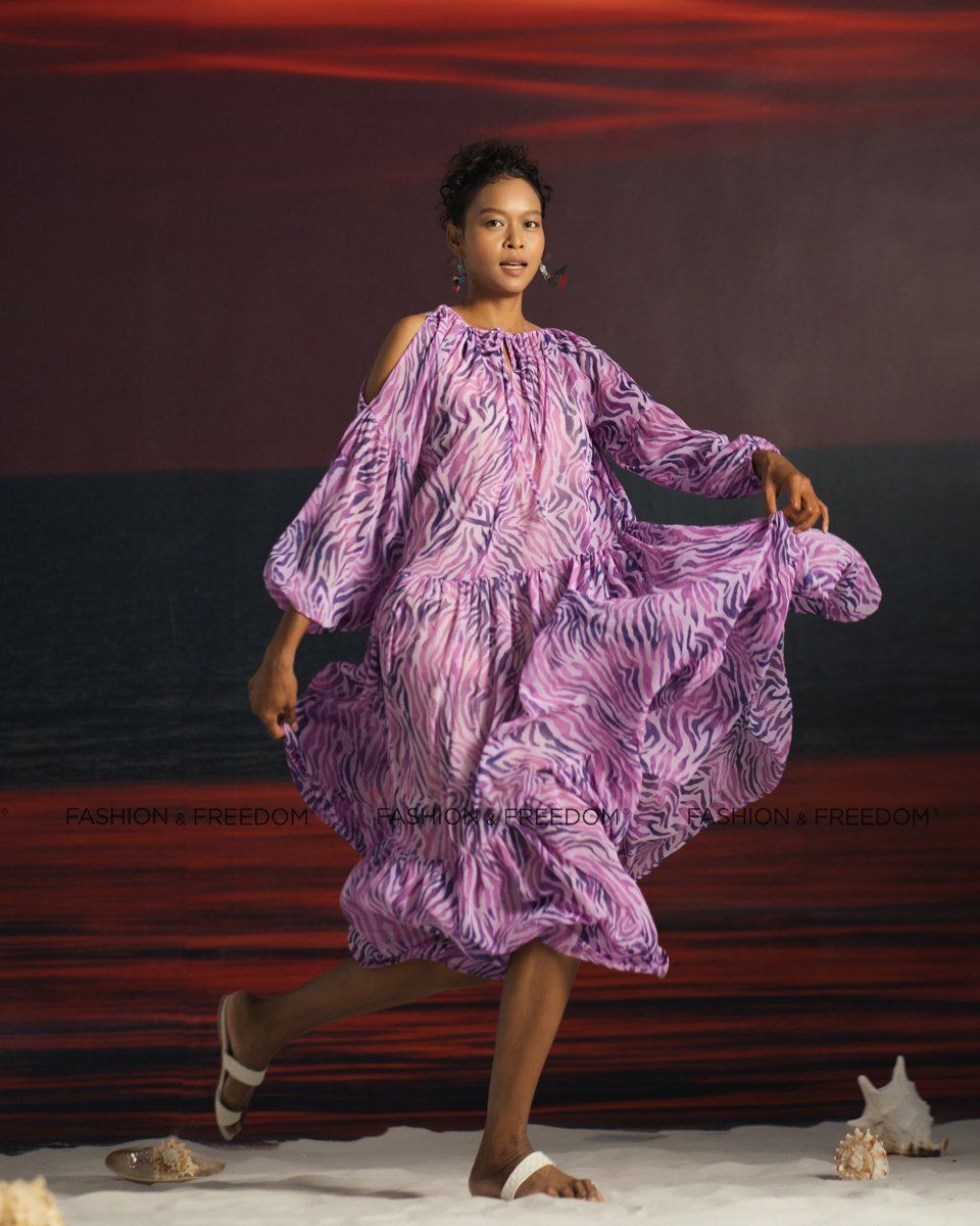 Đầm Voan Tím Summer Get Away