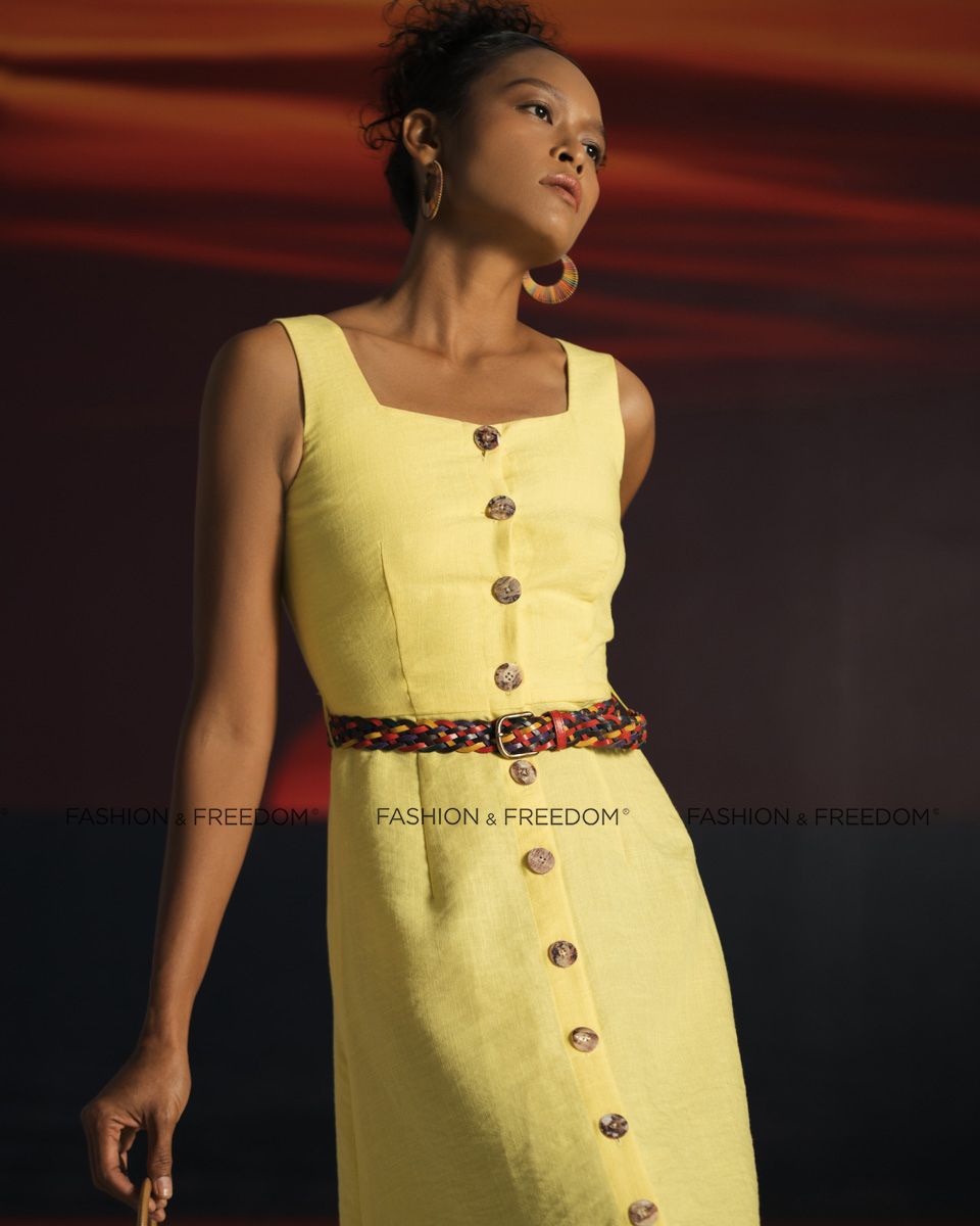 Đầm Linen Vàng Summer Get Away