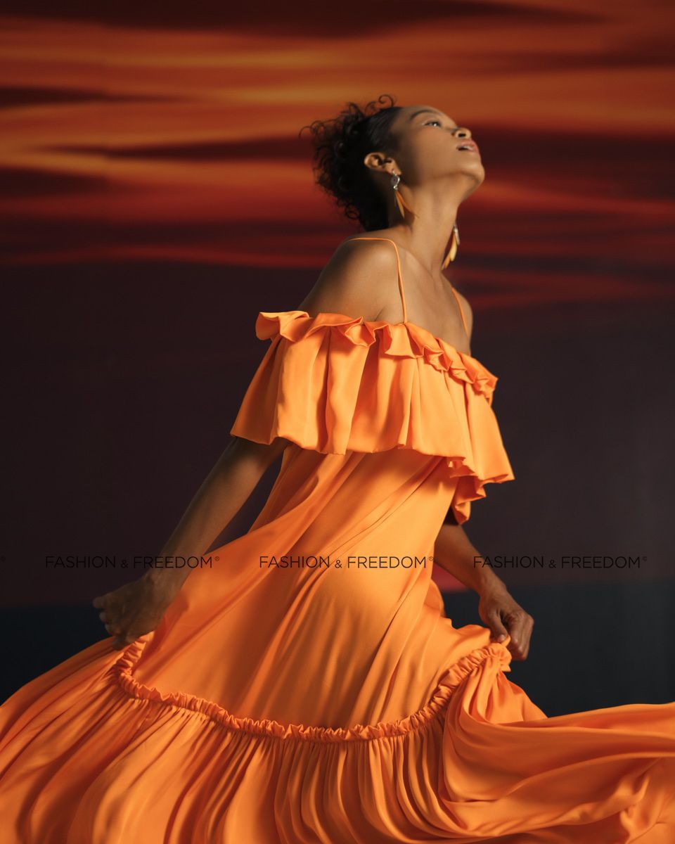 Đầm Lụa Cam Summer Get Away