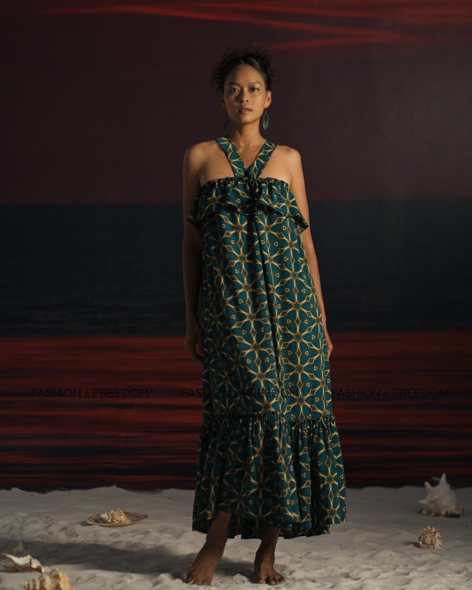 Đầm Lụa Xanh Summer Get Away