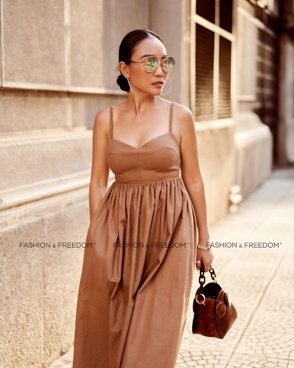 Đầm Linen Nâu Chocolate Fall In Love