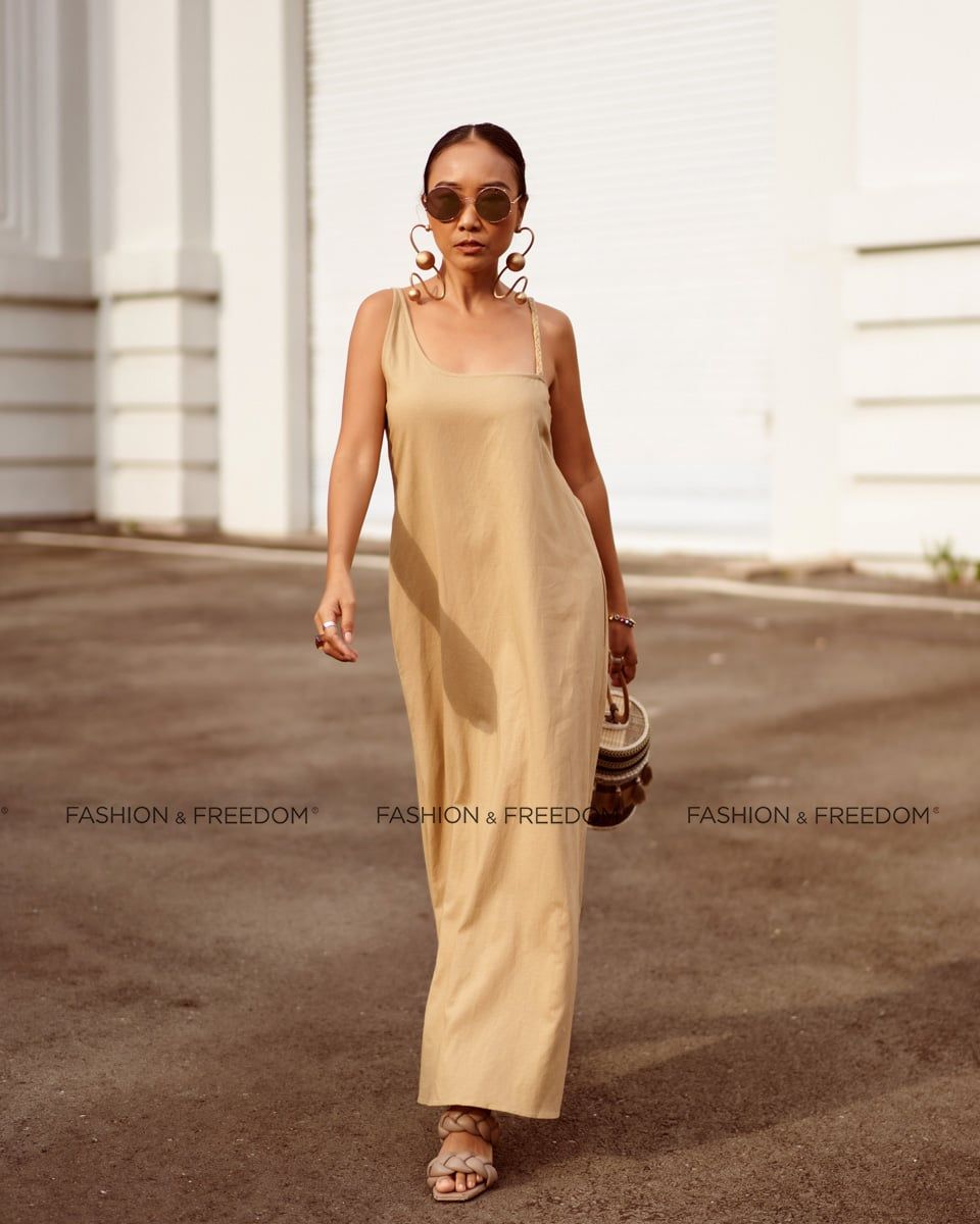 Đầm Linen Be Chocolate Fall In Love