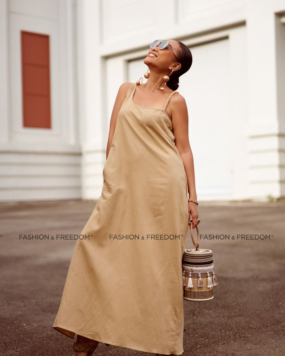 Đầm Linen Be Chocolate Fall In Love